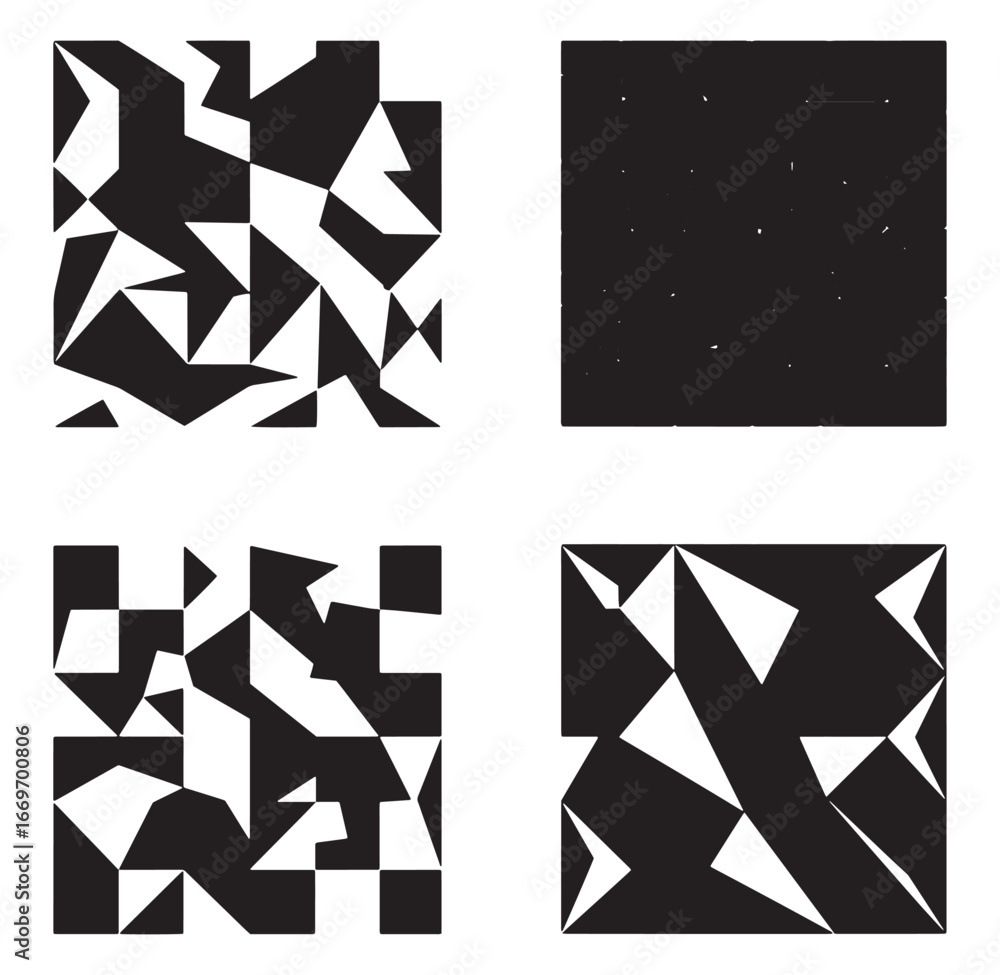 Poster abstract geometric patterns in black and white featuring different shapes and textures for designs
