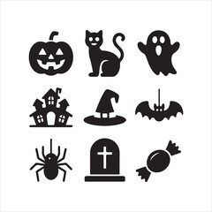Obraz premium set of halloween icons