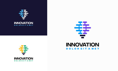 Modern Brain Bulb logo concept, Intelligence Logo template, Smart People logo