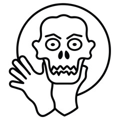 zombie scary hand line art vector icon