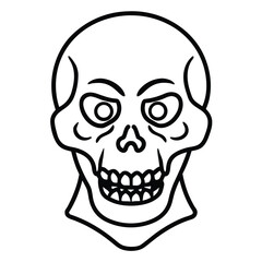 zombie scary skull line art vector icon