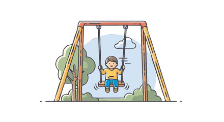 man and swing