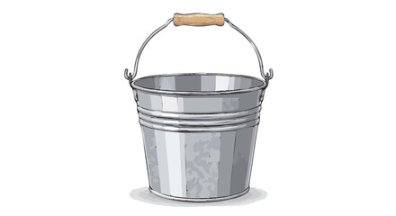 metal bucket isolated on white