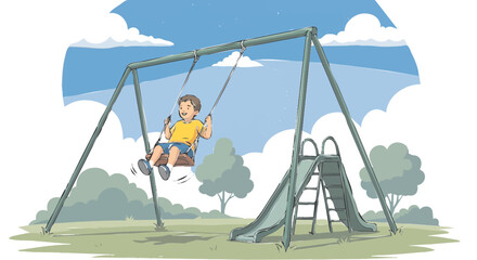 man on a swing