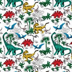 dinosaurus in garden.eps