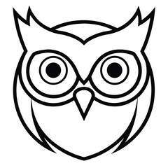 black owl eyes line art vector icon