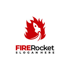Fire Rocket Logo designs concept vector, Outer Space logo template icon