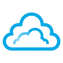 Fototapeta premium A blue cloud icon representing digital storage and cloud computing solutions.