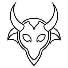 demon horns line art vector icon