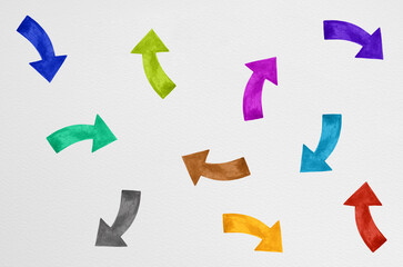 Colorful arrows isolated on white background