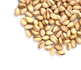 Pistachios on a white background
