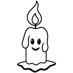 ghost candle line art vector icon