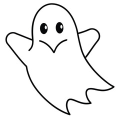 ghost floating line art vector icon