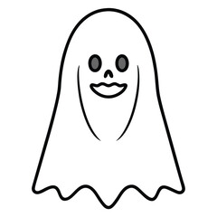 ghost head line art vector icon