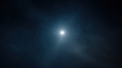 create photorealistic ultraminimalist image of night sky with single bright star
