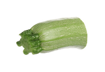 One piece of fresh zucchini isolated on white