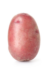 Fresh ripe red potato isolated on white