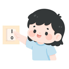 Child Turning On Light Switch