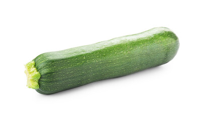 One fresh ripe zucchini isolated on white