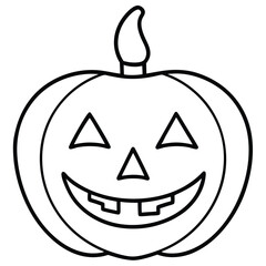 jack o lantern candle line art vector icon