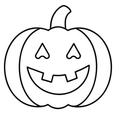 jack o lantern smile line art vector icon