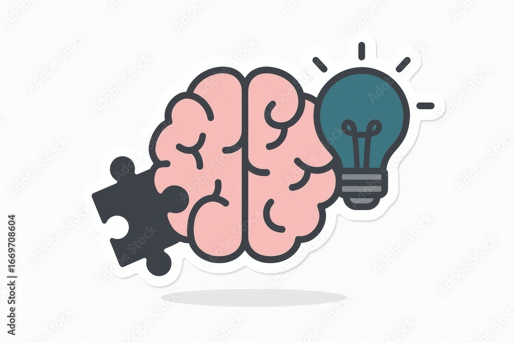 Aufkleber abstract representation of human intelligence showcasing a puzzle piece symbolizing problem-solving 