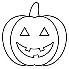 pumpkin glowing face line art vector icon