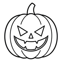 pumpkin lantern evil line art vector icon
