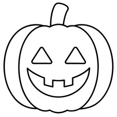 pumpkin lantern face line art vector icon