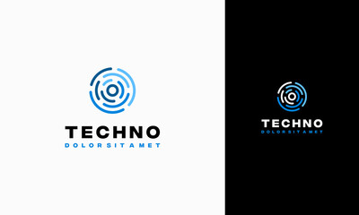 Pixel technology logo designs concept vector, Network Internet logo symbol