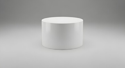 Clean Minimalist White Cylinder Pedestal for Product Display