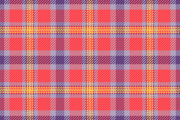 Vibrant red, purple, and yellow plaid pattern.  Perfect for textile design, fashion, or website backgrounds.