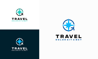 Travel Agencies logo designs Concept template, Plane Travel logo template