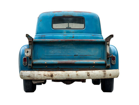 Back of pickup truck isolated object