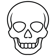 skull head line art vector icon