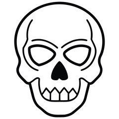skull head scary line art vector icon