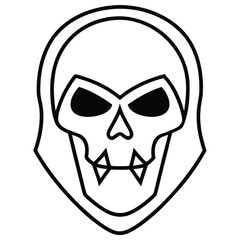 skull scary mask line art vector icon