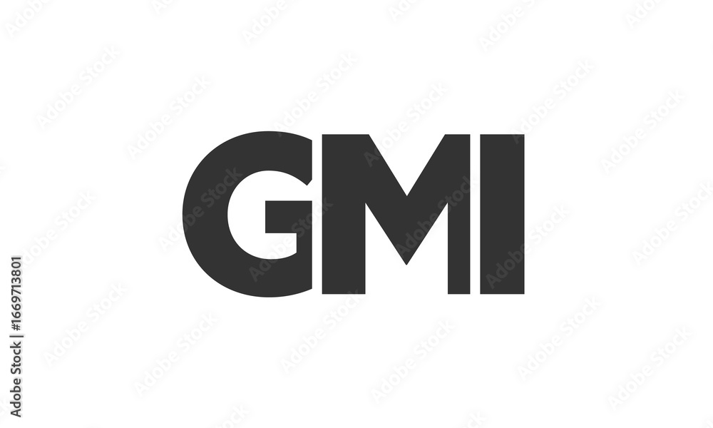 Poster gmi logo design template with strong and modern bold text. initial based vector logotype featuring s