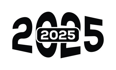 Minimalist black and white graphic design featuring bold 