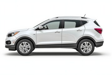 White SUV car isolated