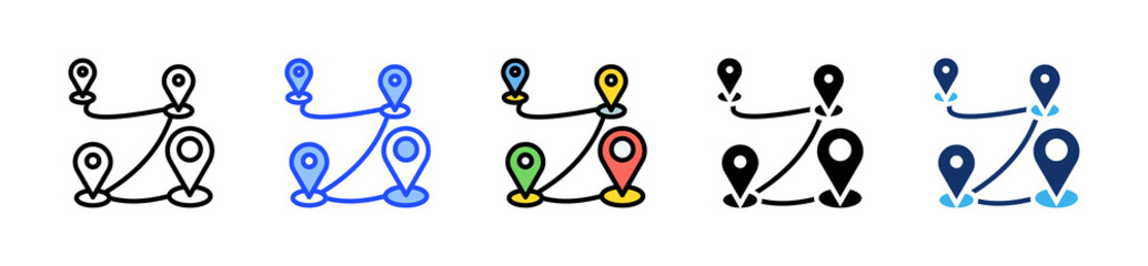 Obraz premium Multi-Location Icon Collection With Multiple Styles