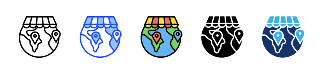 Franchise Network Icon Collection With Multiple Styles