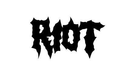 riot typography vector design. Bold lettering in sharp metal style, perfect for streetwear, band merch, and edgy graphic tees, sticker, poster
