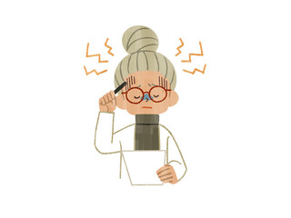 頭が痛い女性-ガッシュ