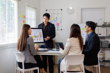 Accounting company provide finance and taxation planning for profitable cash flow, Auditor and accountant team working in office, analyze financial data and accounting record with calculator.Insight
