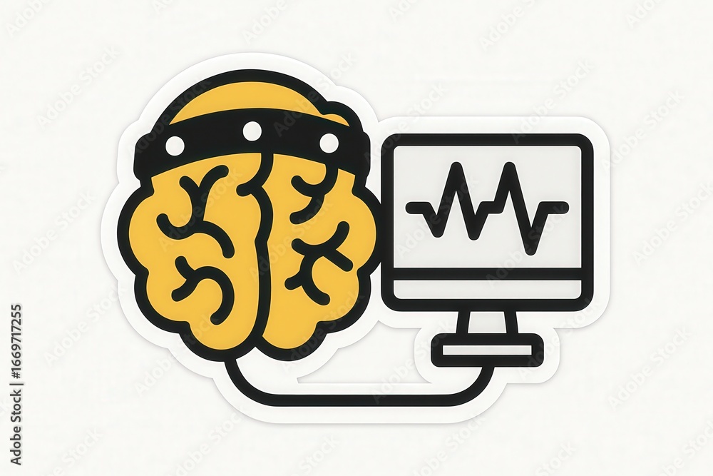Poster innovative brain-device interface visualizing neural activity with digital monitoring technology sho