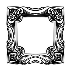 A glyph style illustration depicting vintage frame