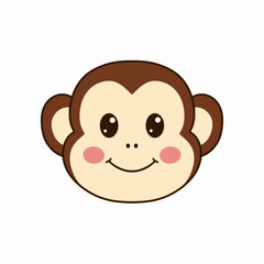 Cute monkey icon vector isolated on background