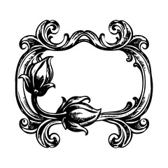 A vintage style illustration showing tulip frame