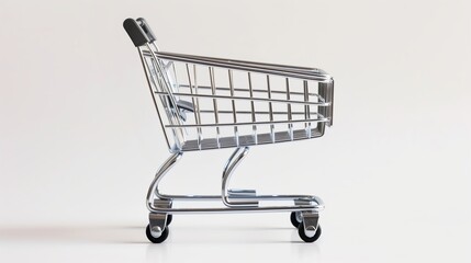 a modern empty shopping cart, 3D render
